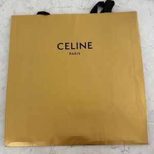 Celine Paris Gold Black Paper Shopping Gift Bag with Handle H 20"x W 19.5"x D 9"